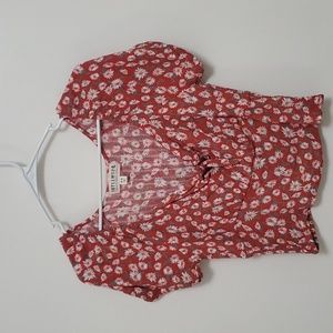 Idyllwild floral peasant crop top